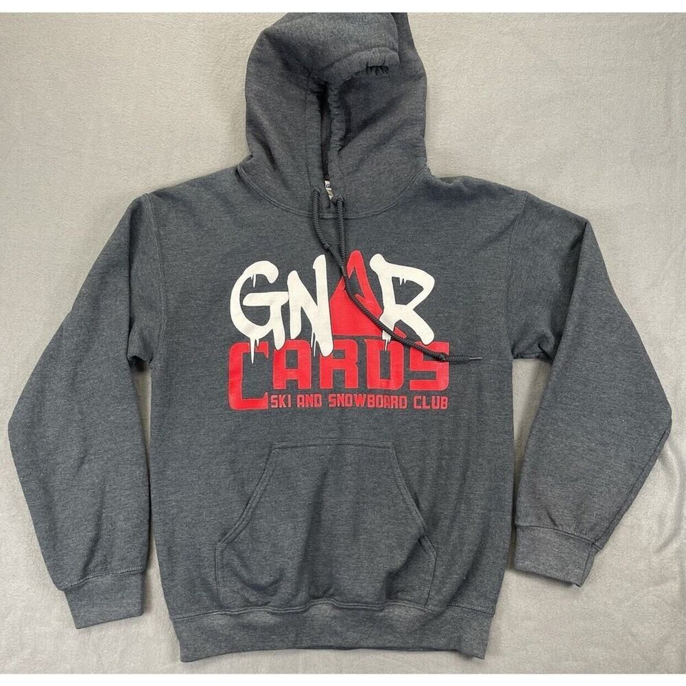 GNAR Cards Ski And Snowboarding Club Men’s Snowboarding Hoodie Grey Size Small